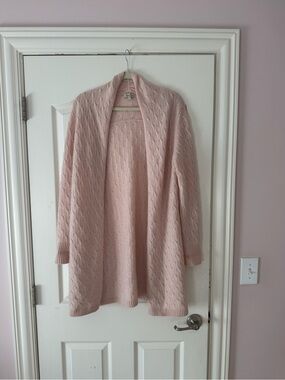 Cortland Park Pink Cashmere Long Cardigan